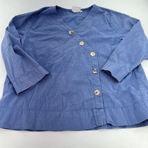 Hot Cotton Blue 100% Cotton Blouse Size Large